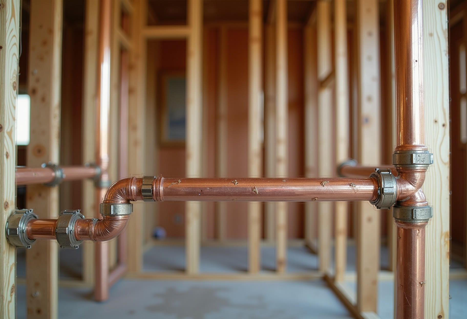Copper repipe in progress