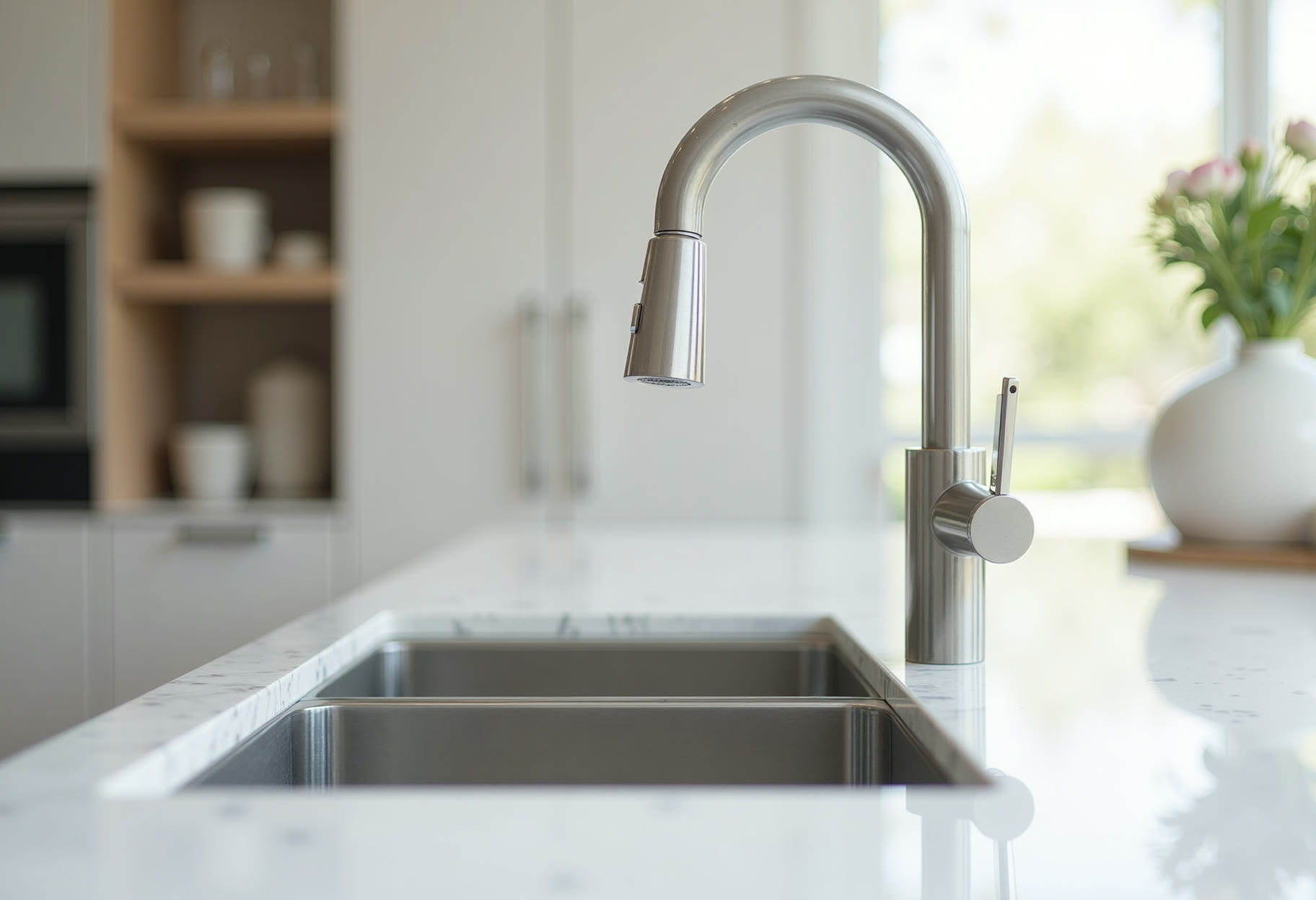 New kitchen faucet & sink
